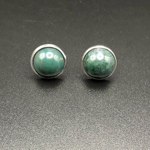 Moss Agate Stud Earrings